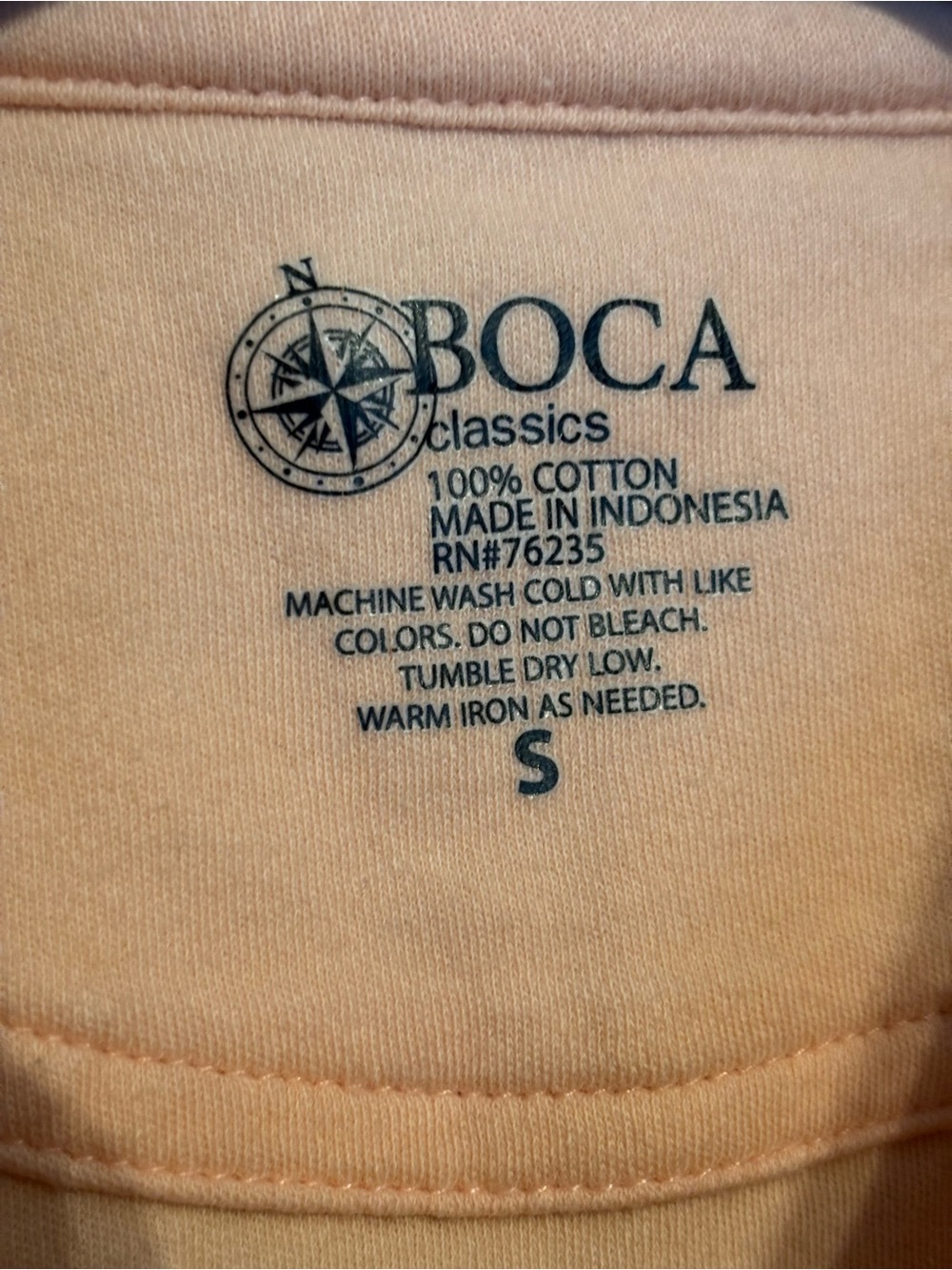 Boca Women’s Peach Short-Sleeve Polo Shirt Size Small 100% Cotton - Picture 4 of 5